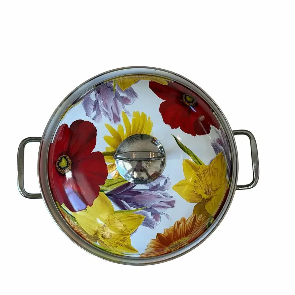 The Pioneer Woman Dutch Oven Floral Enameled Steel 4 QT Stock Pot w/ Lid Retired